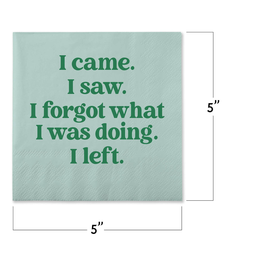 Funny Cocktail Napkins - I came.  I saw.