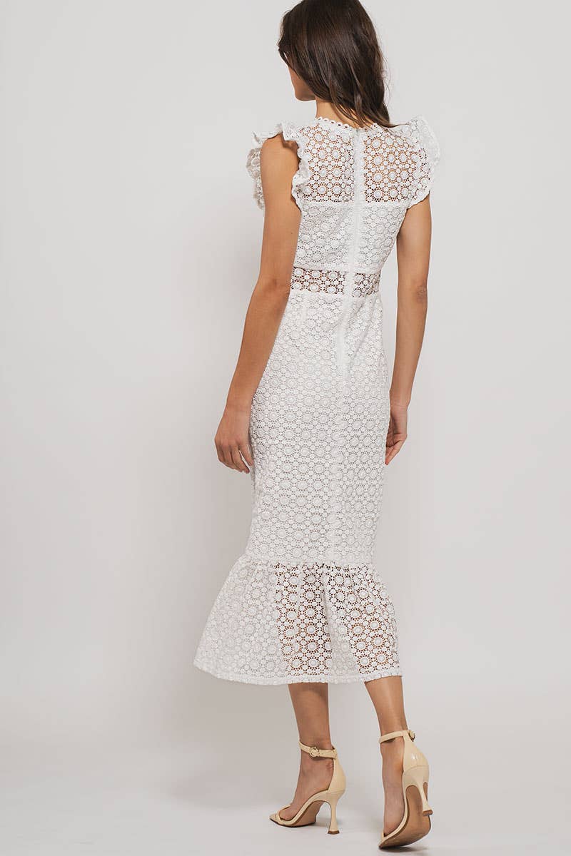 Laced Web Midi Dress