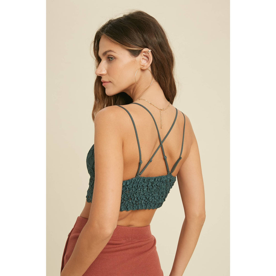 DOUBLE STRAP SCALLOPED LACE BRALETTE / WL17-0136