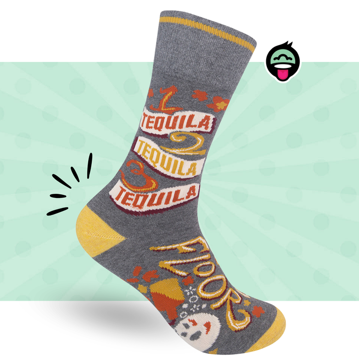 1 Tequila 2 Tequila 3 Tequila Floor Socks | Funny Socks