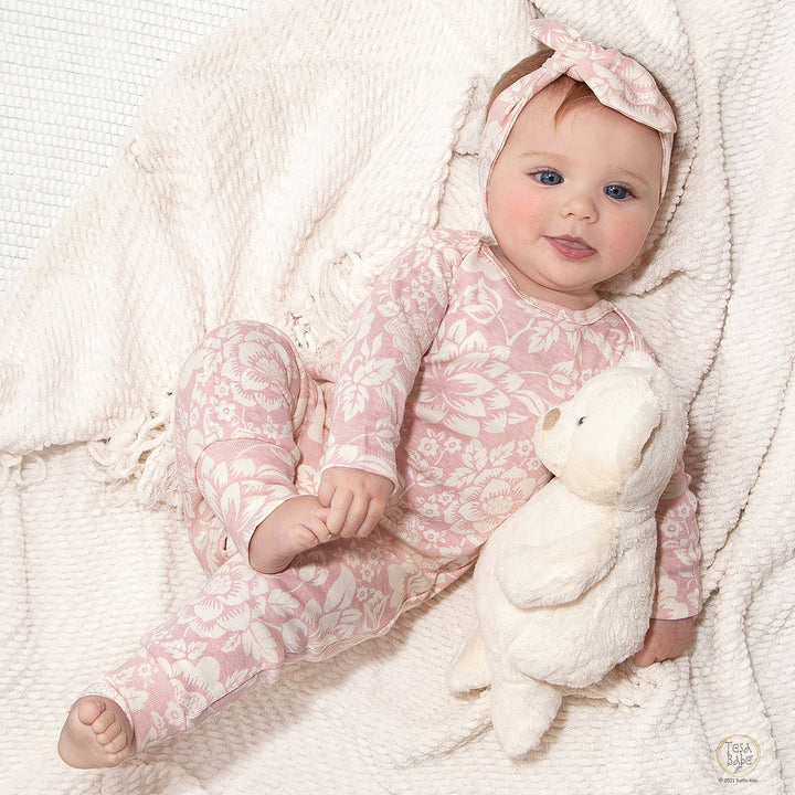 Baby Girl Vintage Rose Pink Cotton Romper