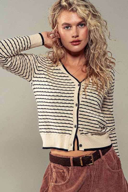 Pyramidal Striped Cardigan