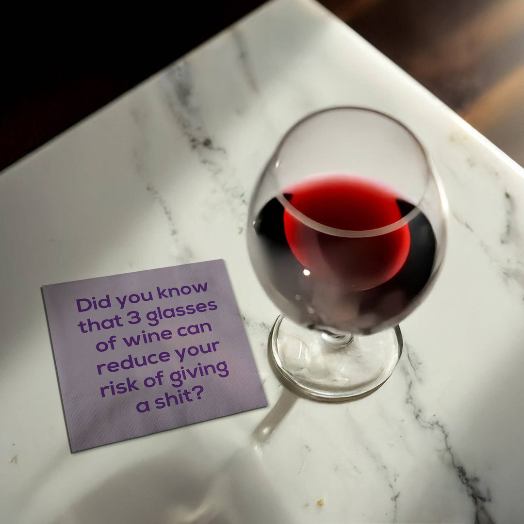 Funny Cocktail Napkins - 3 glasses of wine