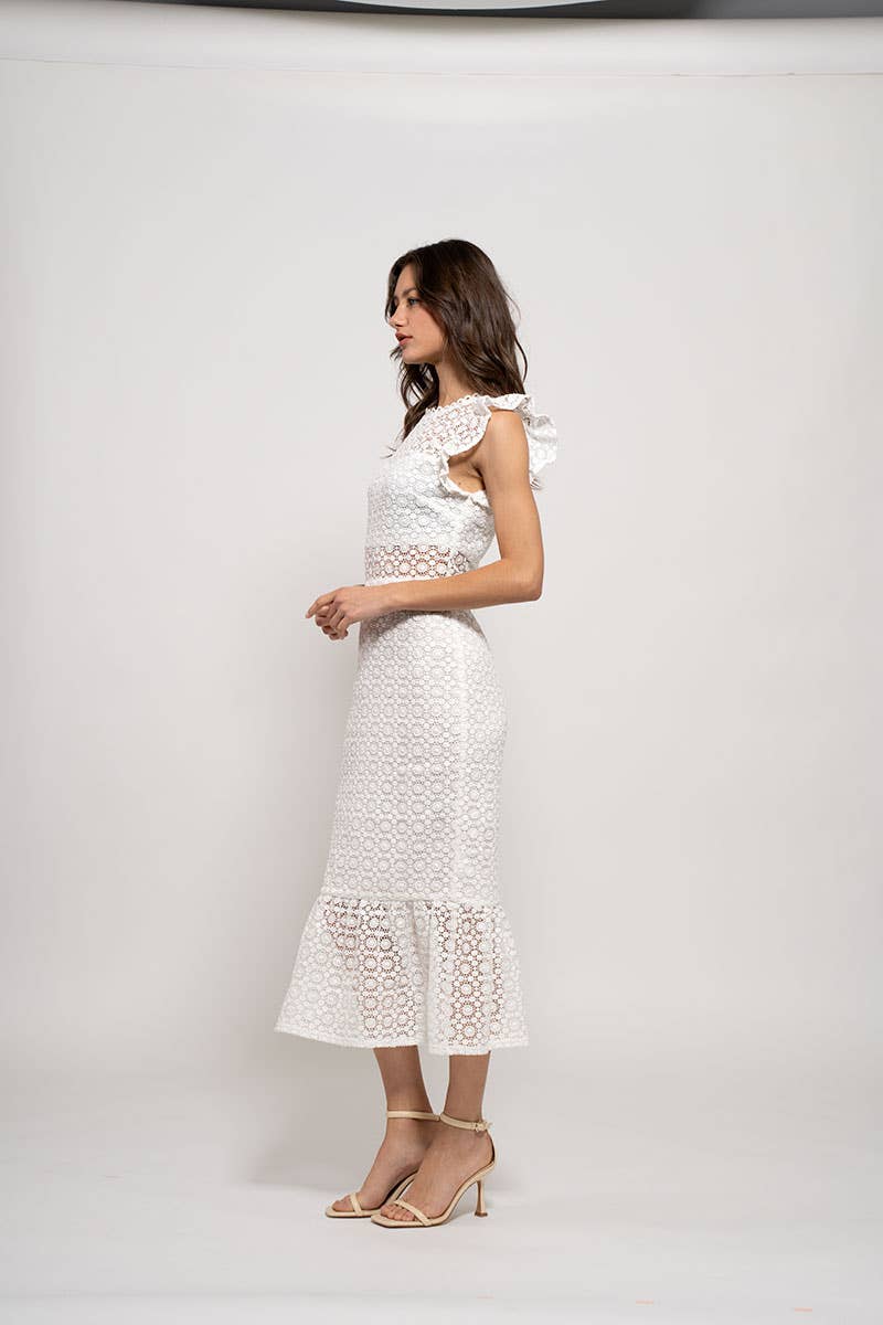 Laced Web Midi Dress