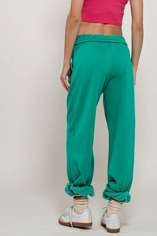 ELASTIC DRAWSTRING COTTON SWEATPANTS