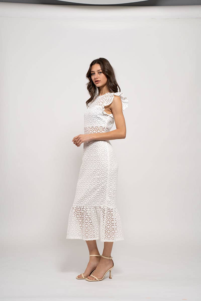 Laced Web Midi Dress