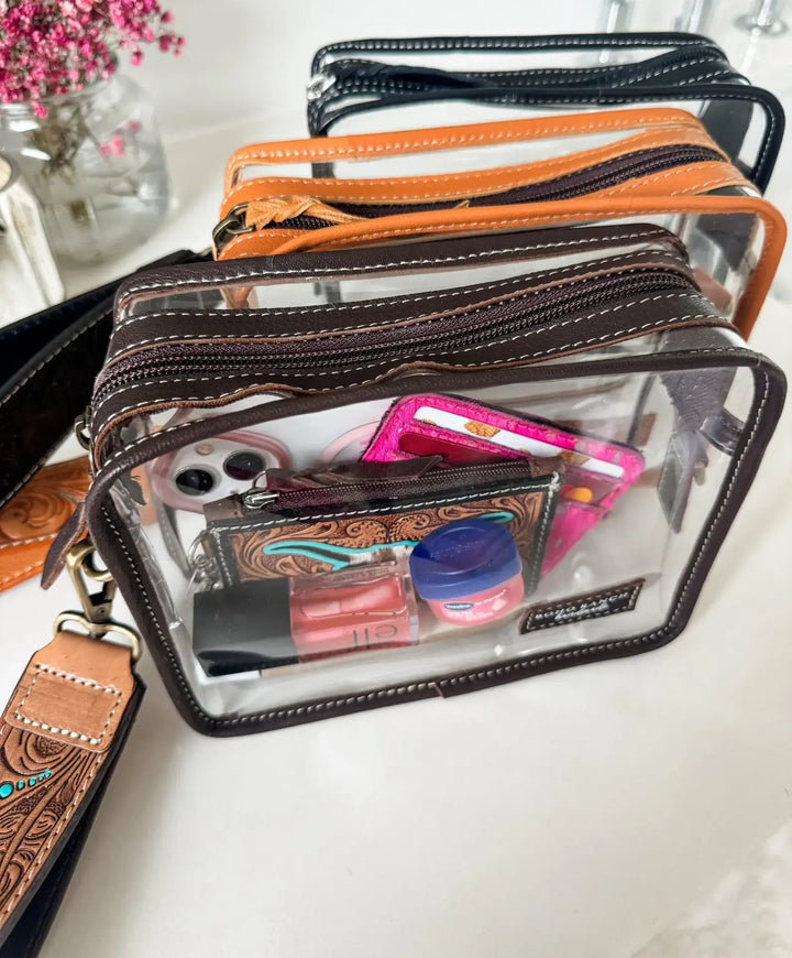 DARLA CLEAR WRISTLET | transparent western purse - game day 