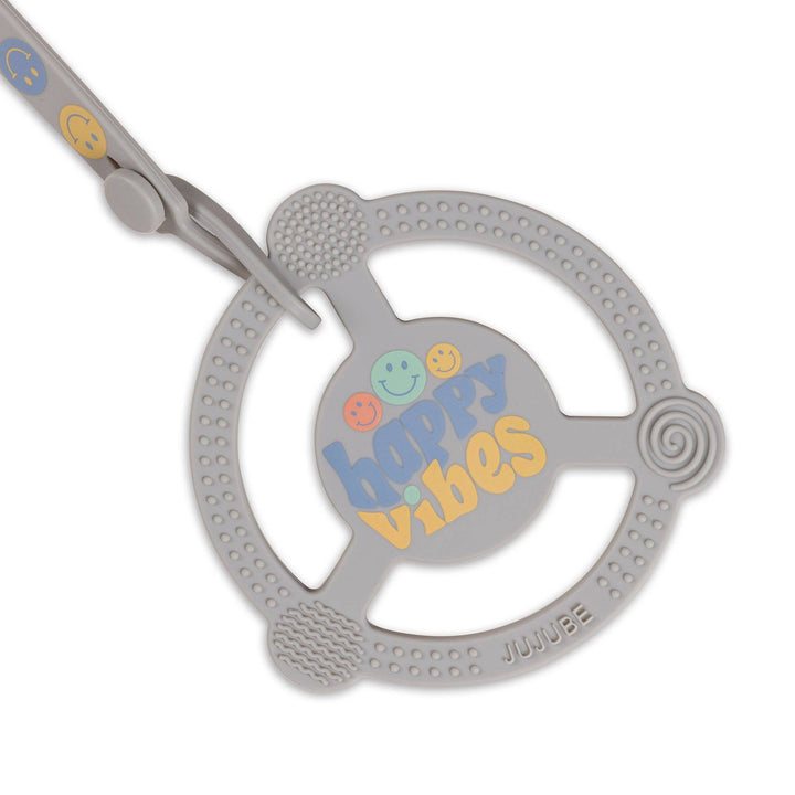 Silicone Teether Ring with Detachable Clip Happy Baby Vibes