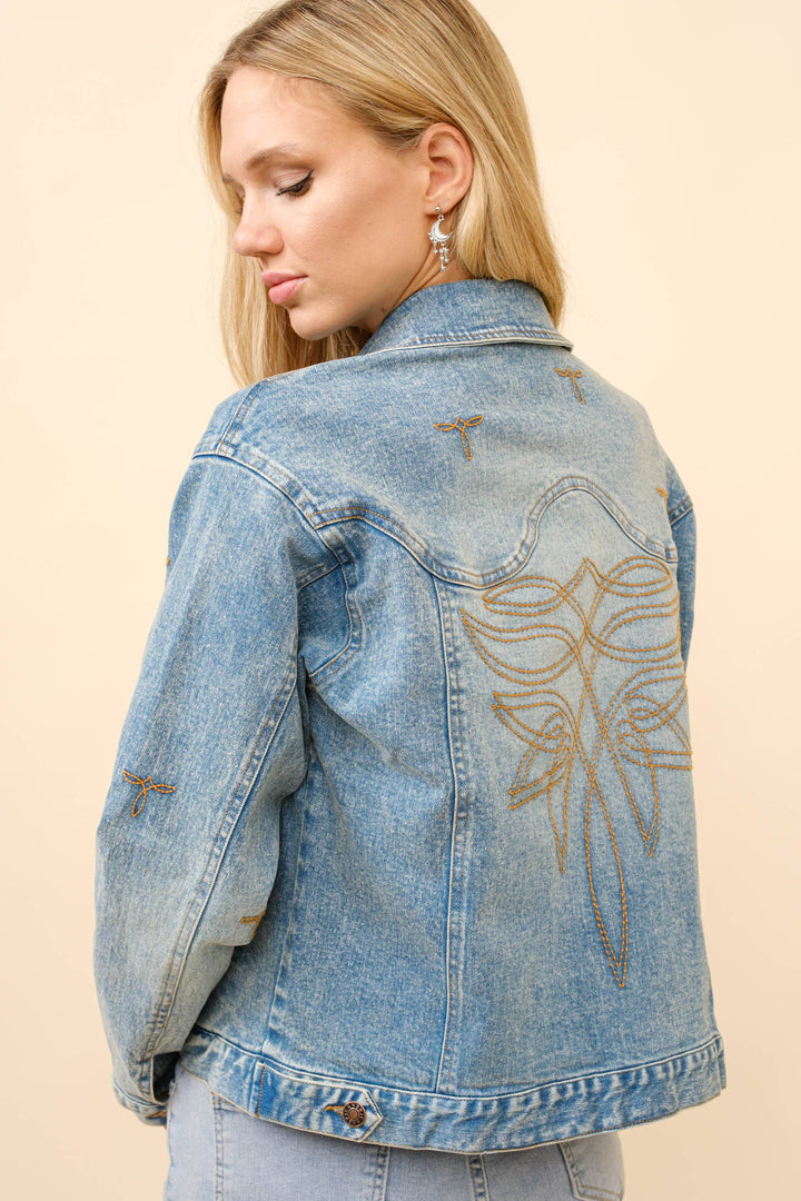 Boots Stitch Denim Trucker Jacket