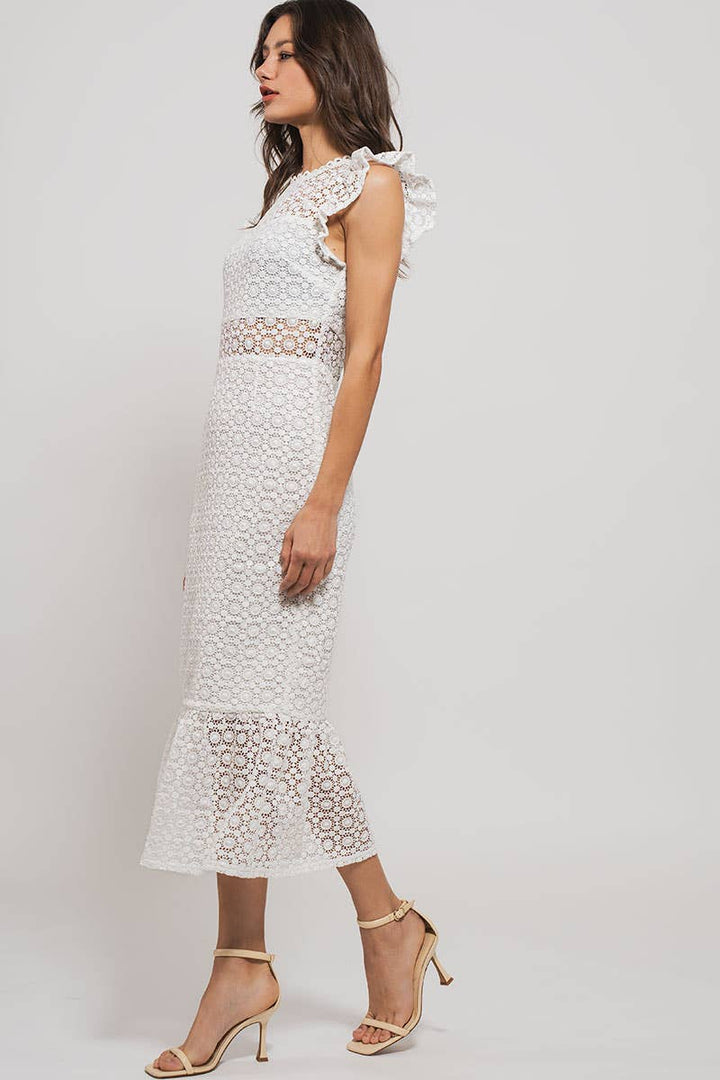 Laced Web Midi Dress