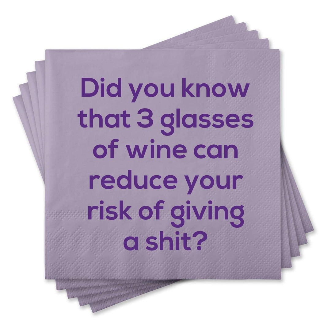 Funny Cocktail Napkins - 3 glasses of wine