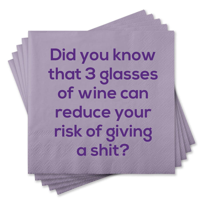 Funny Cocktail Napkins - 3 glasses of wine