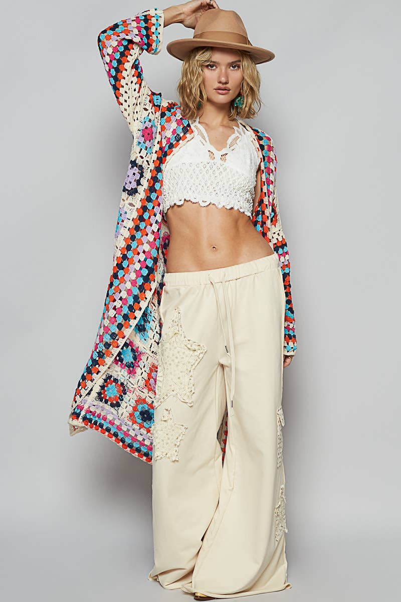 Long sleeve various colors crochet cardigan